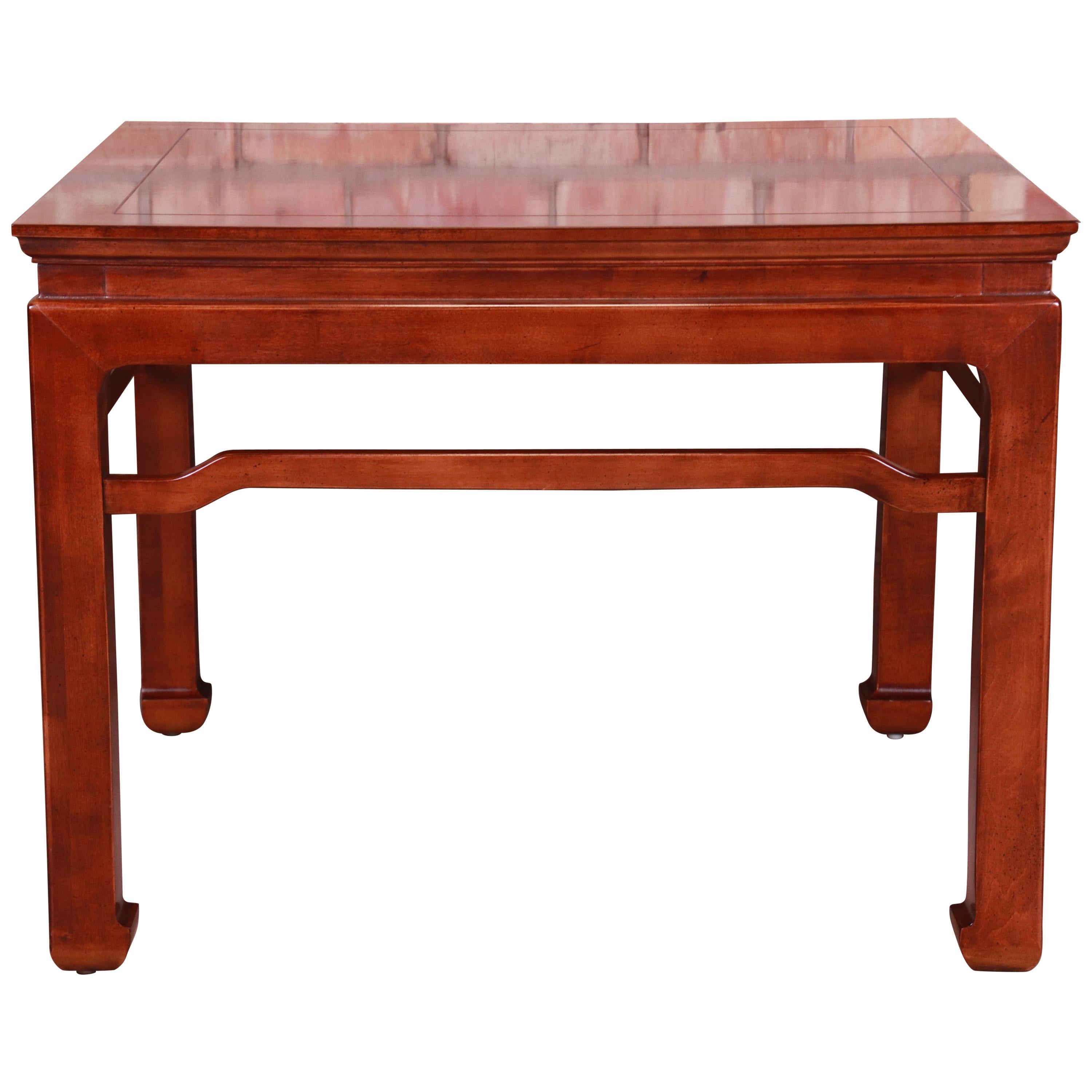 Henredon Hollywood Regency Chinoiserie Carved Mahogany Occasional Side Table