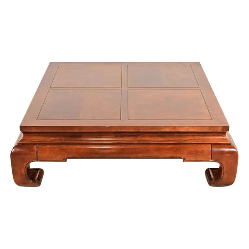 Henredon Hollywood Regency Chinoiserie Mahogany Coffee Table, Circa 1970s For Sale