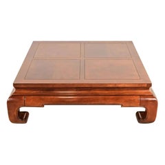 Henredon Hollywood Regency Chinoiserie Mahogany Coffee Table, Circa 1970s