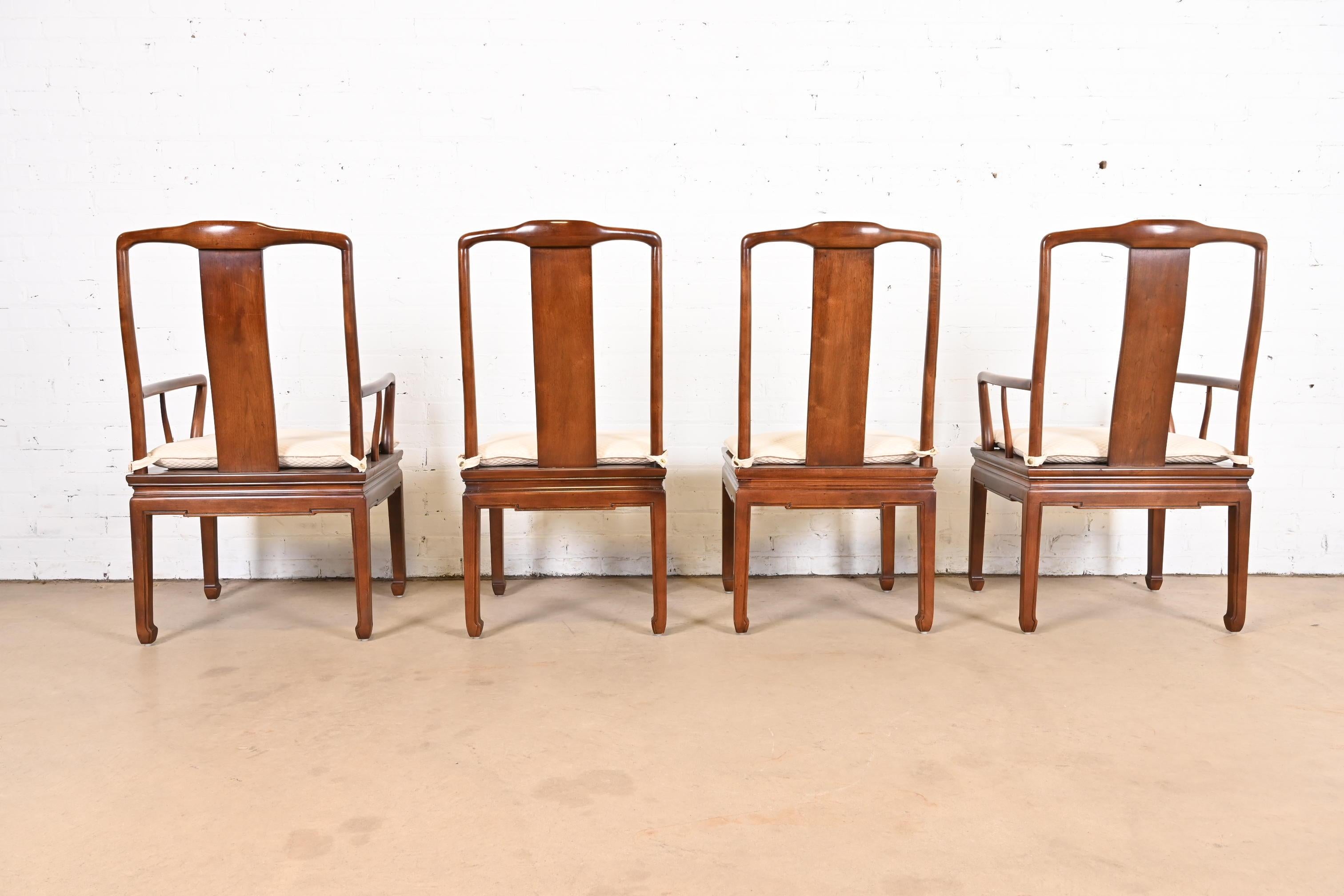 Chaises de salle à manger Henredon Hollywood Regency Chinoiserie sculptée en acajou en vente 3