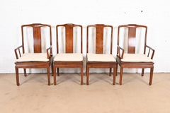 Henredon Hollywood Regency Chinoiserie Sculpted Mahogany Dining Chairs