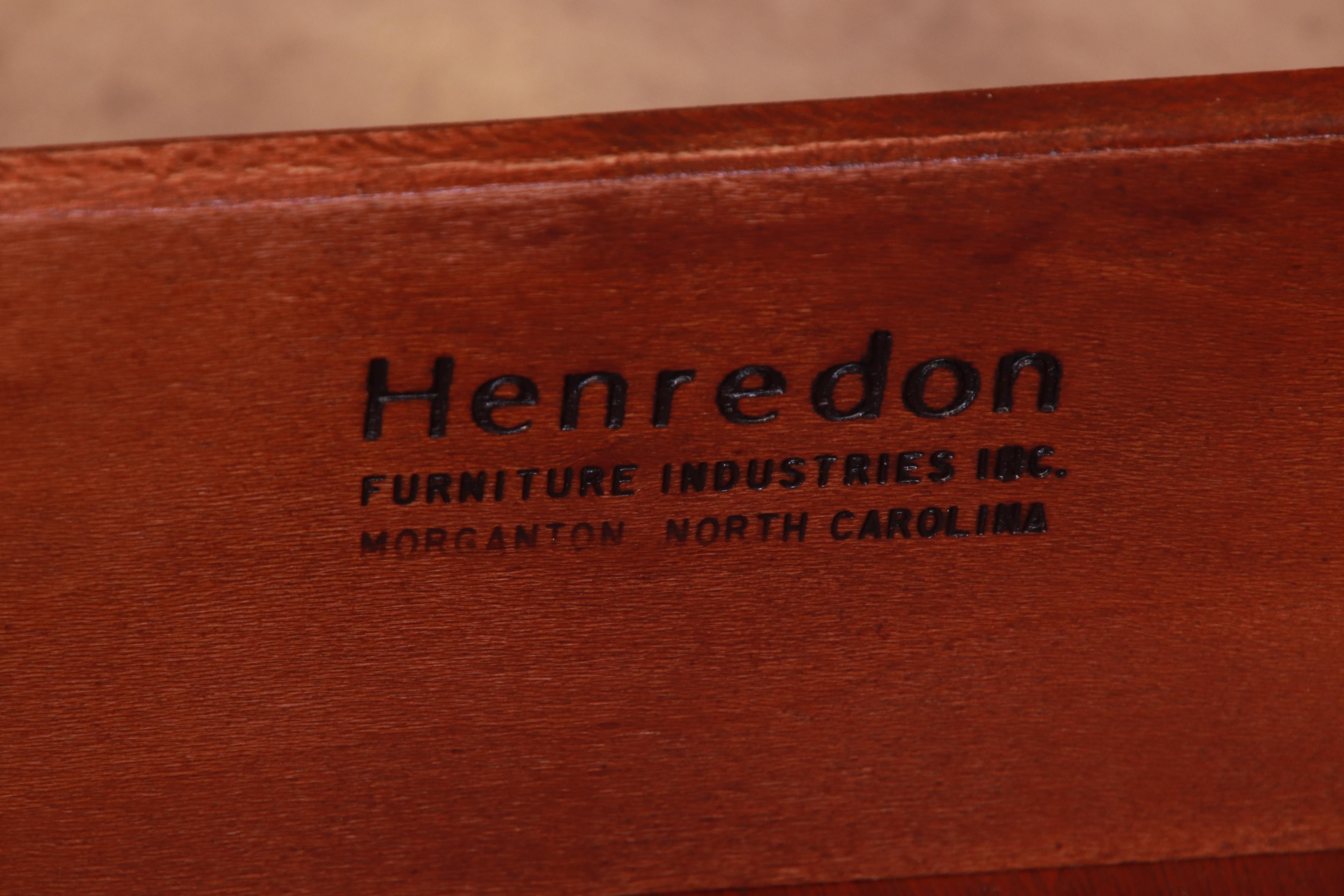 Henredon Hollywood Regency Chinoiserie Walnut and Brass Rolling Bar Cabinet 13