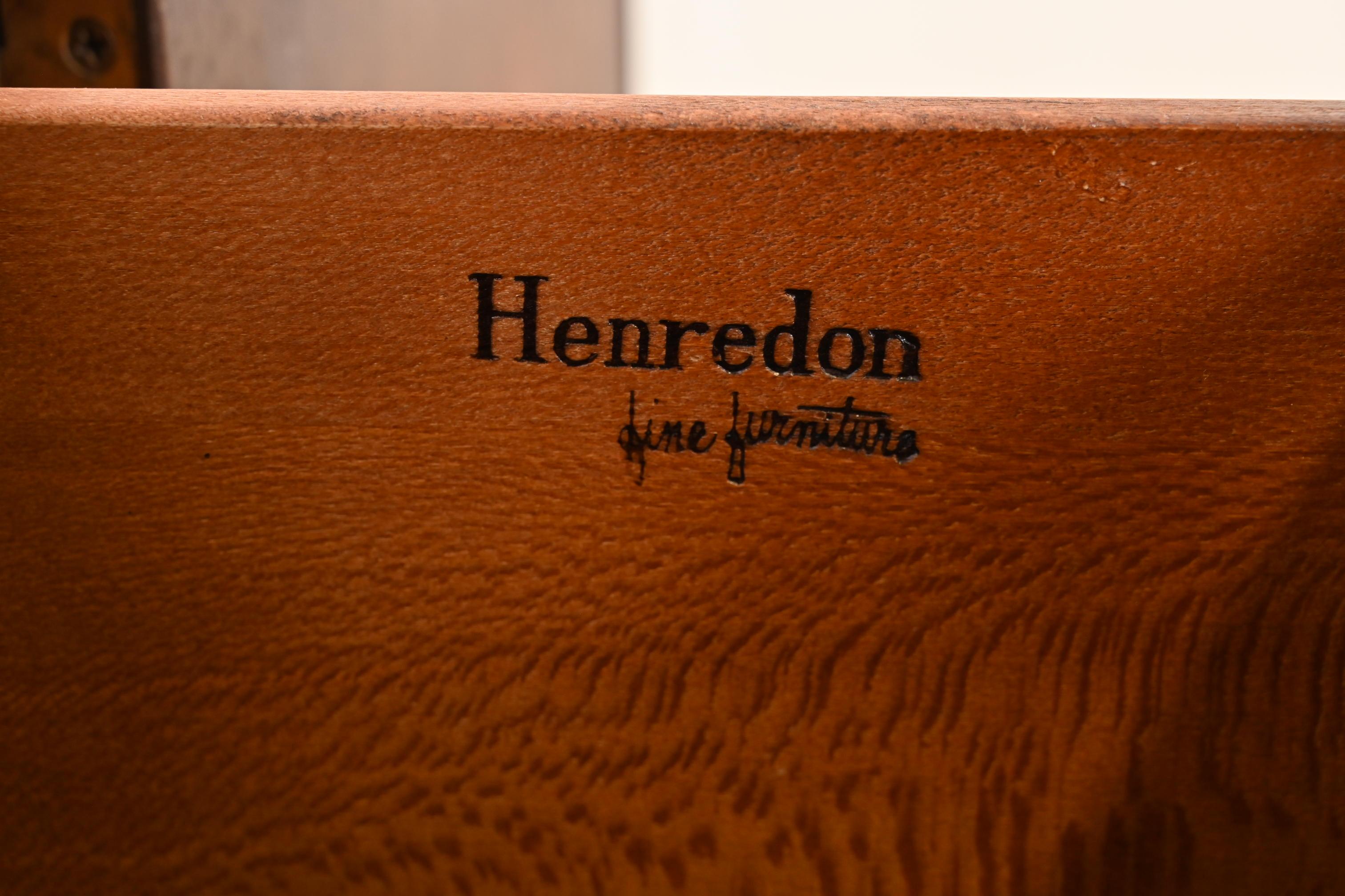 Henredon Hollywood Regency Chinoiserie Walnut and Brass Sideboard Credenza For Sale 4