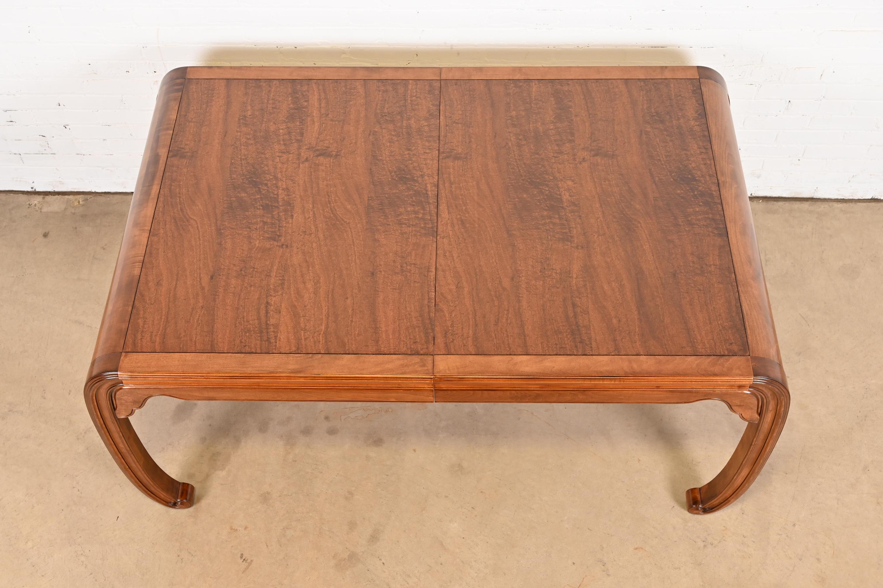 Henredon Hollywood Regency Chinoiserie Walnut Dining Table, Newly Refinished For Sale 8