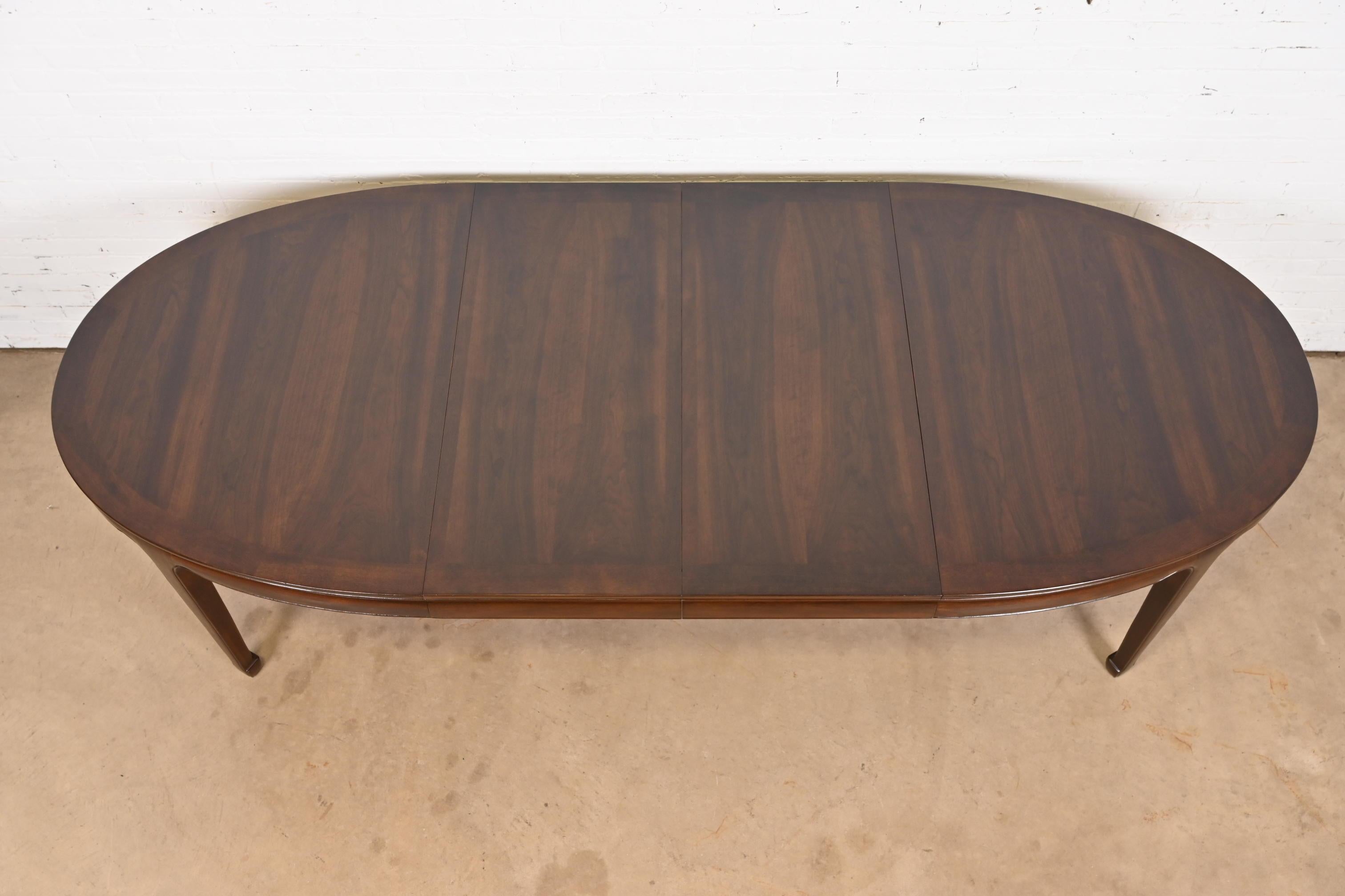 Henredon Hollywood Regency Chinoiserie Walnut Extension Dining Table, Refinished 1