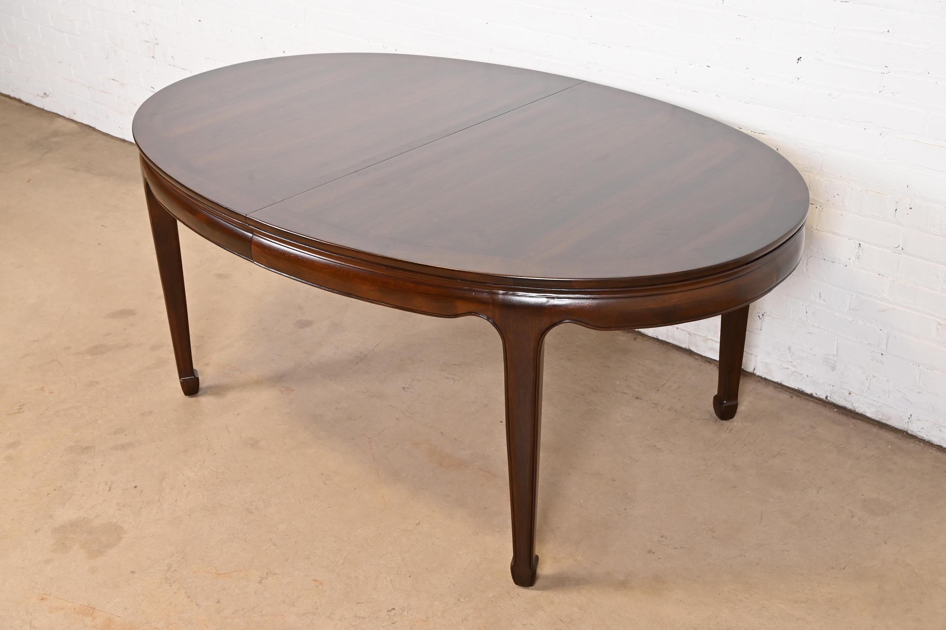 Henredon Hollywood Regency Chinoiserie Walnut Extension Dining Table, Refinished 4