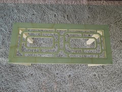 Vintage Henredon Hollywood Regency Faux Goatskin and Glass Dining Table