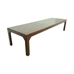 Henredon Hollywood Regency Oak Extension Dining Table, Newly Refinished