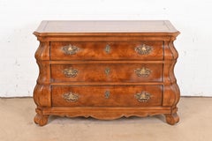 Henredon Italian Baroque Burled Mahogany Bombay Chest or Commode