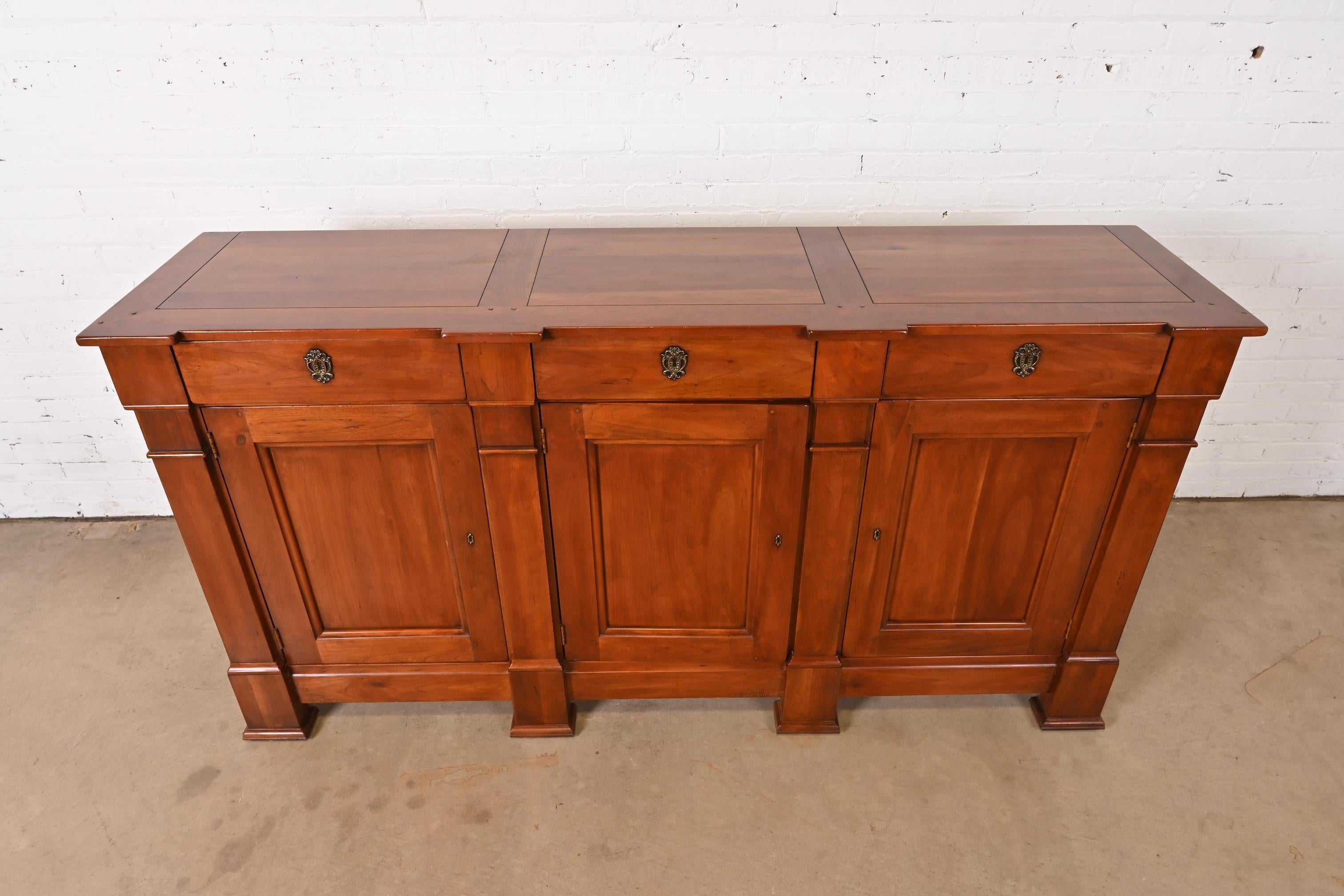 Henredon Italian Empire Carved Cherry Wood Sideboard or Bar Cabinet 1