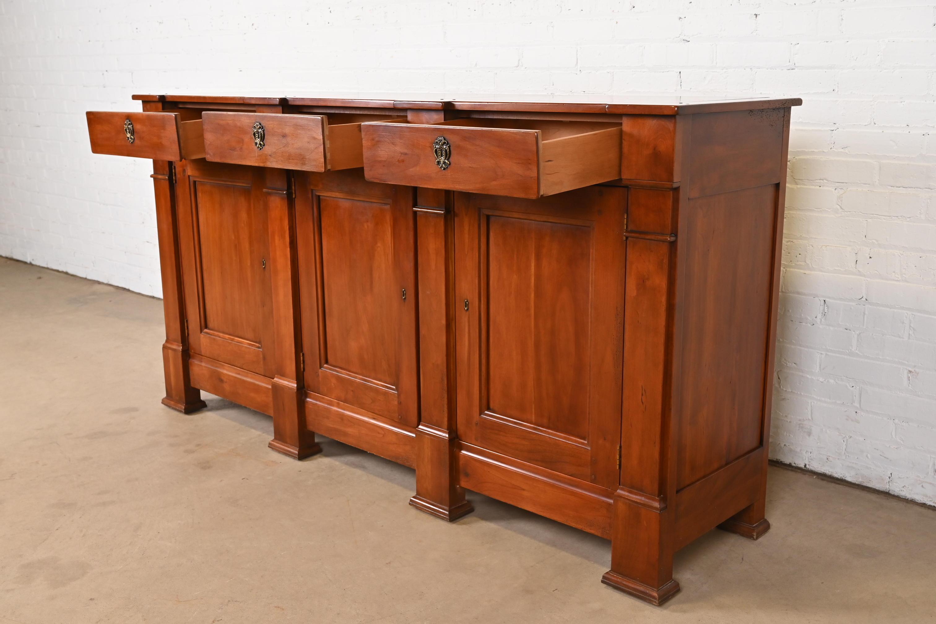 Henredon Italian Empire Carved Cherry Wood Sideboard or Bar Cabinet 2