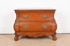 Henredon Italian Louis XV Cherry Wood Bombay Form Commode or Bedside Chest