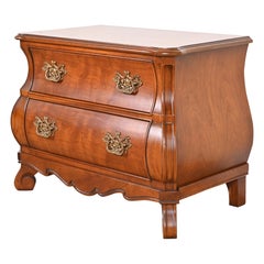 Henredon Italian Louis XV Cherry Wood Bombay Form Commode or Bedside Chest