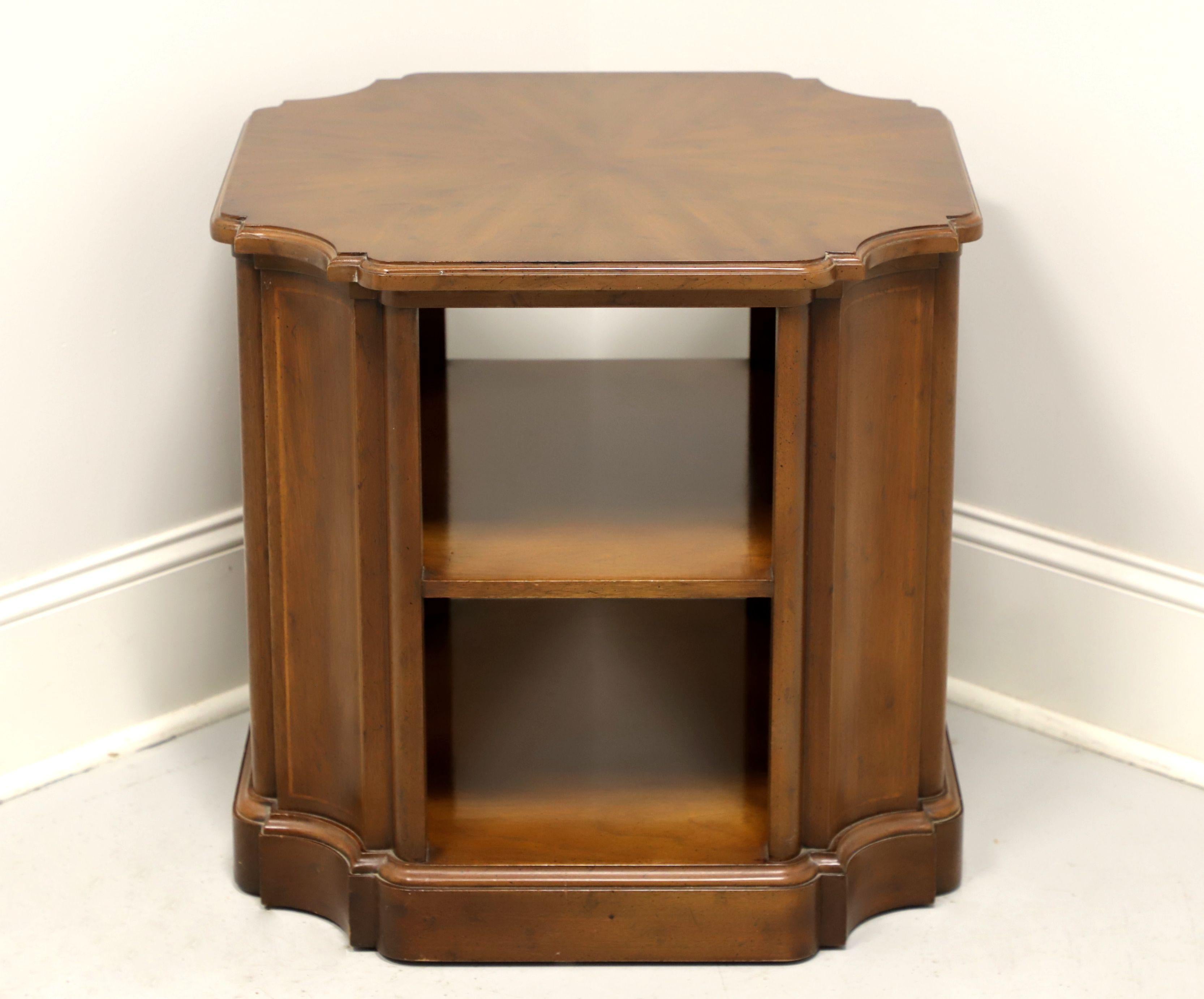 American Henredon Late 20th Century Walnut Accent Table with Shelves For Sale