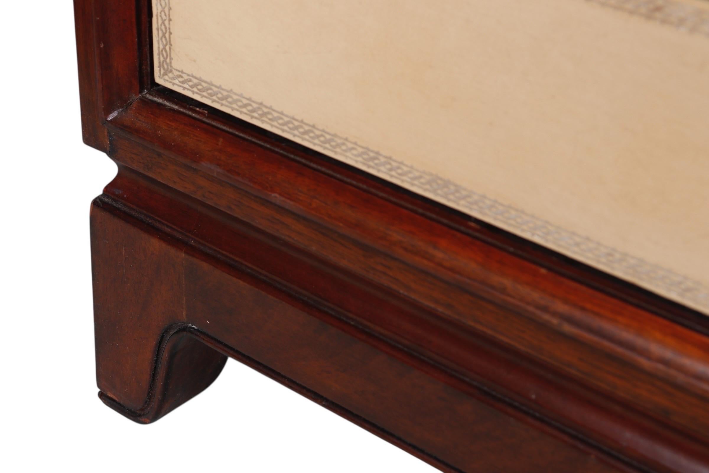 Metal Henredon Leather Wrapped Chest of Drawers For Sale