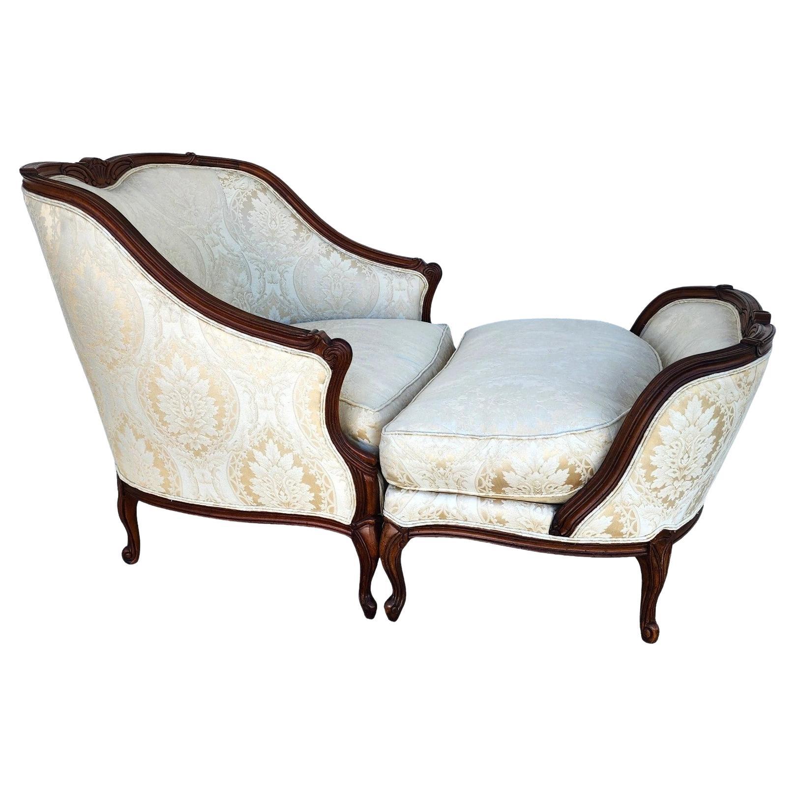Henredon Louis XV Duchesse Brisée Lounge Chair French Bergère For Sale