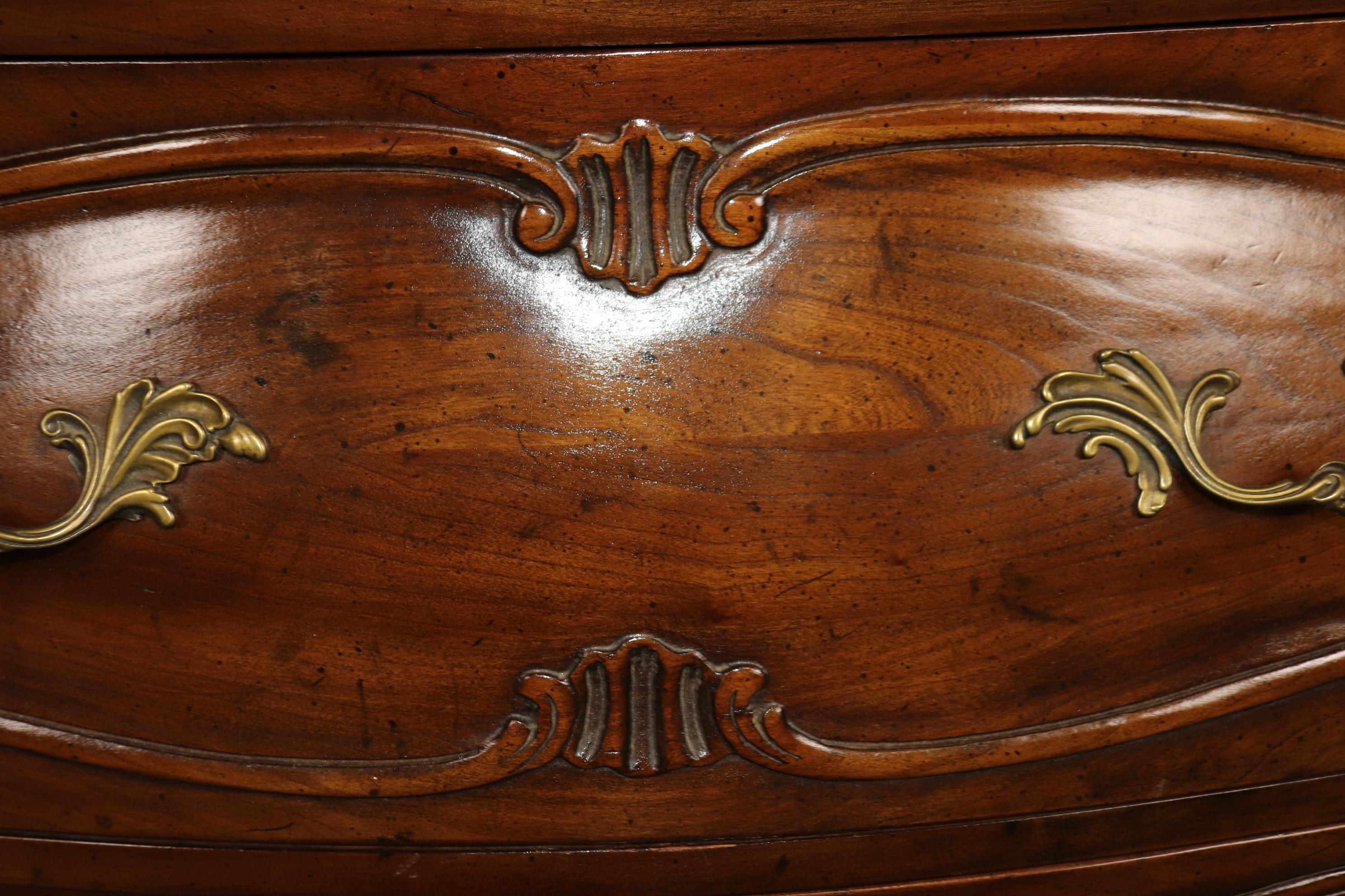 Henredon Louis XV Style 2 Drawer Walnut Commode or Chest of Drawers 4