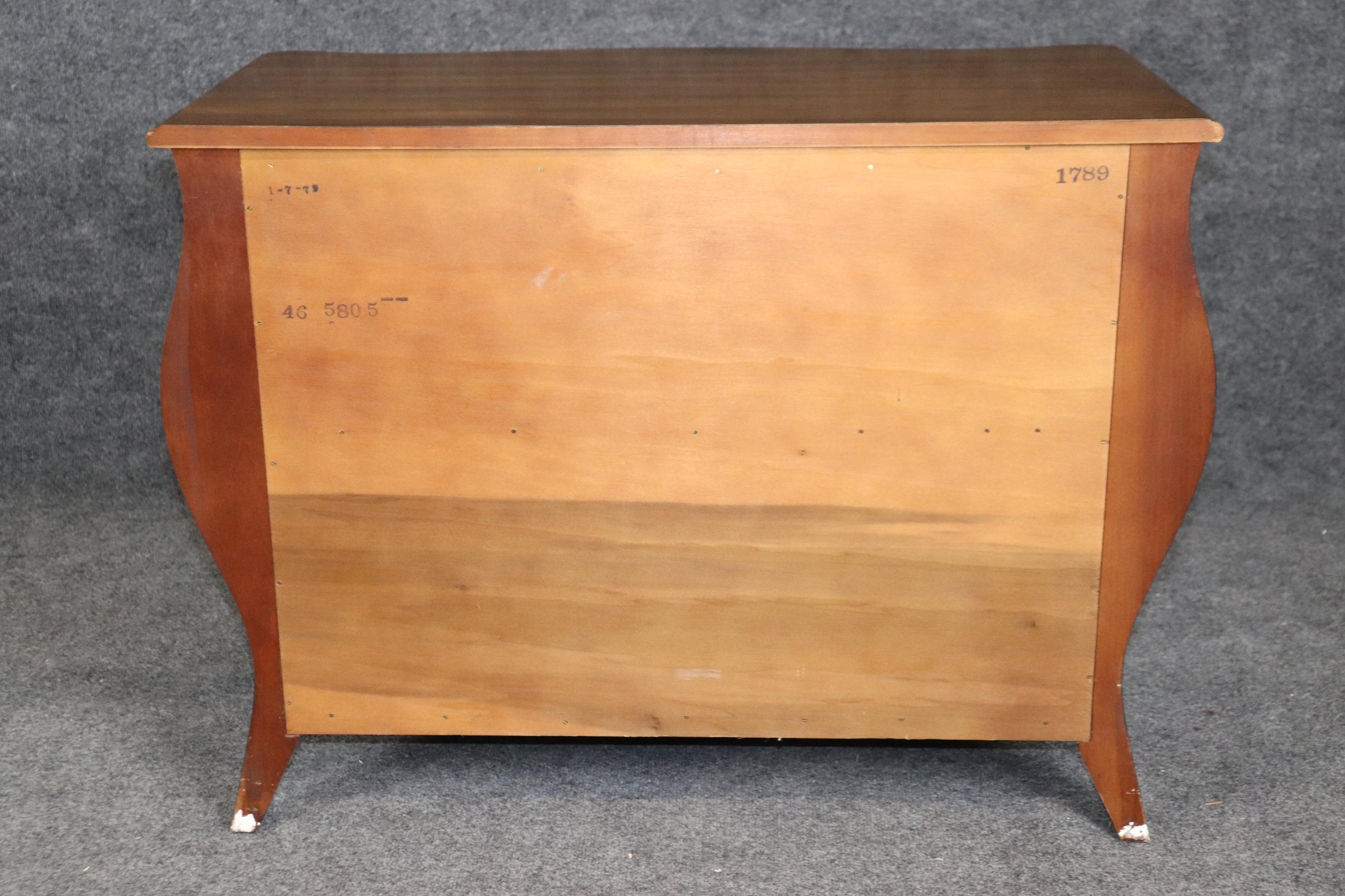 Carved Henredon Louis XV Style 2 Drawer Walnut Commode or Chest of Drawers