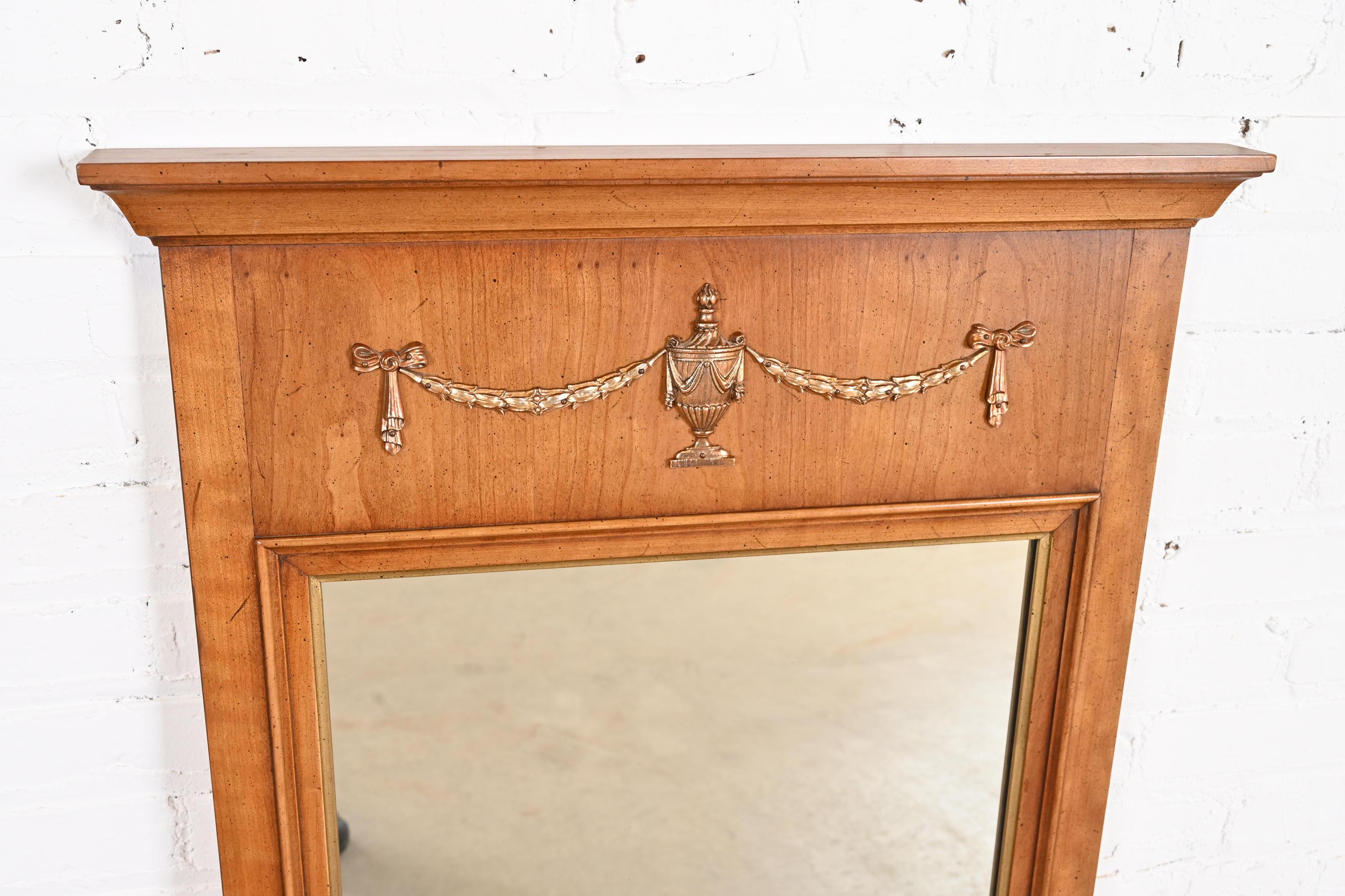 Henredon Louis XVI Neoclassical Cherry Wood Wall Mirror 2