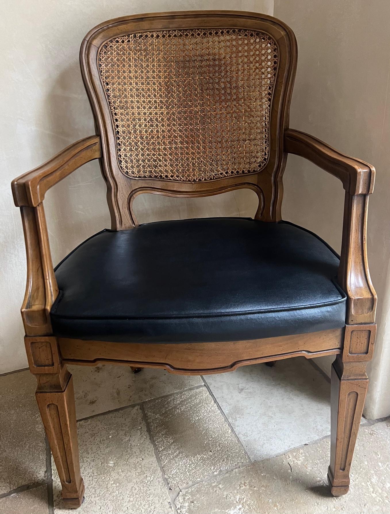 Henredon Louis XVI Style Arched Cane Back Hardwood Chair  For Sale 2