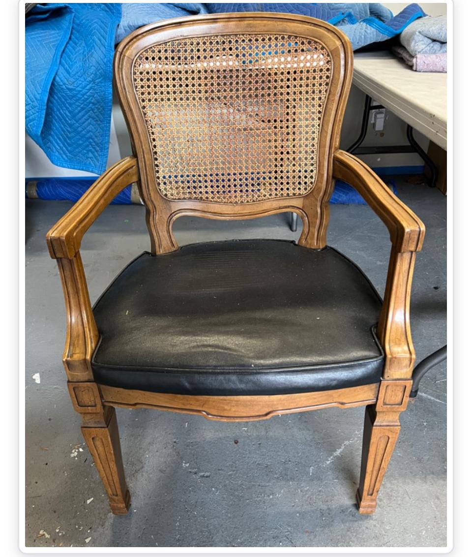 Henredon Louis XVI Style Arched Cane Back Hardwood Chair  For Sale 3