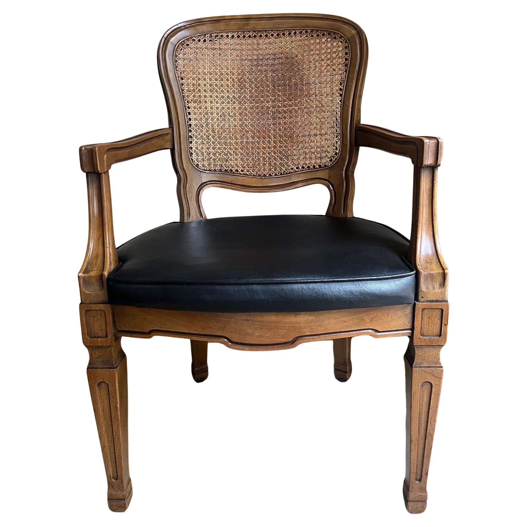 Henredon Louis XVI Style Arched Cane Back Hardwood Chair 