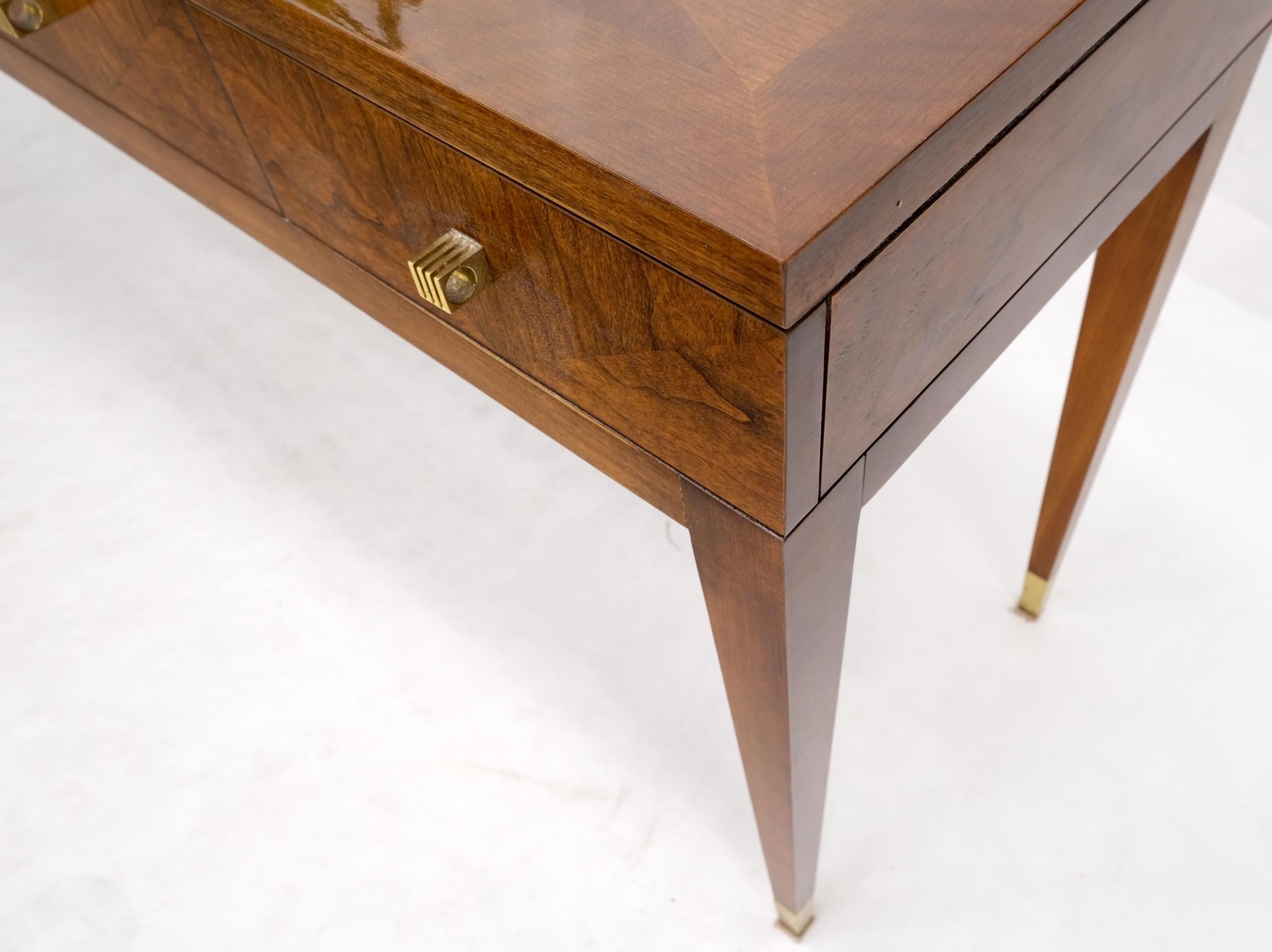 Henredon Low Profile Three Drawers Inlaid Top Tapered Legs  Console Table 4
