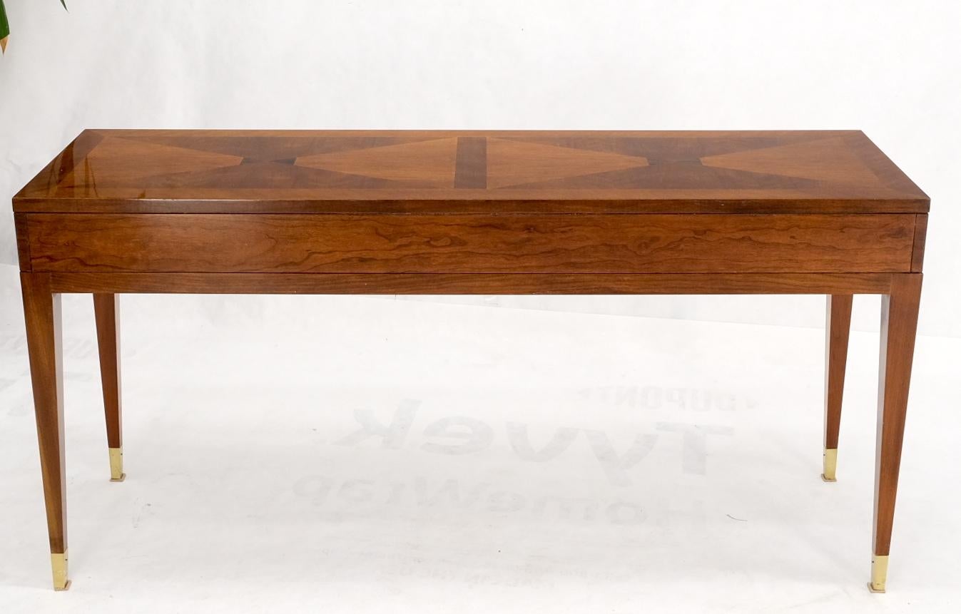 Henredon Low Profile Three Drawers Inlaid Top Tapered Legs  Console Table 7