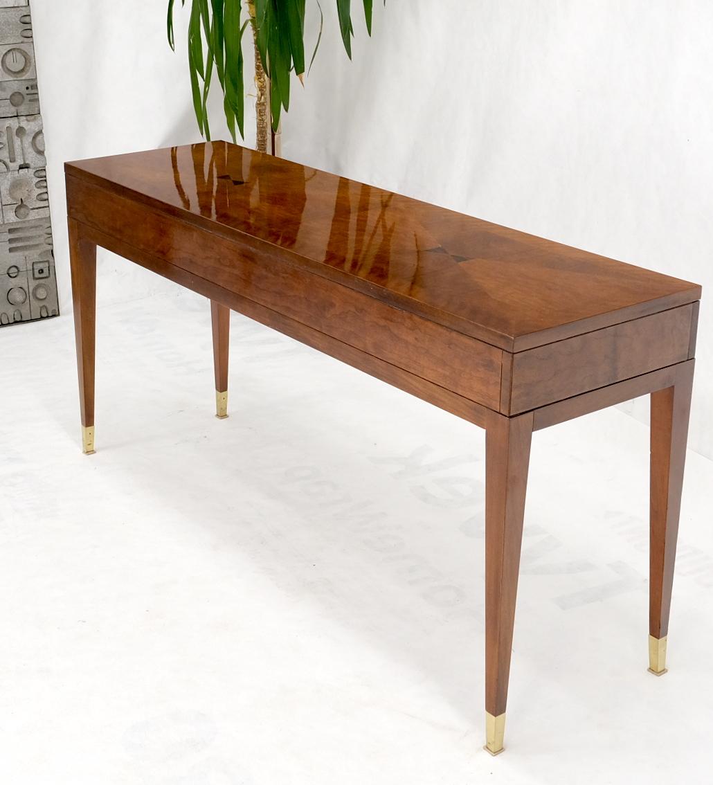 Henredon Low Profile Three Drawers Inlaid Top Tapered Legs  Console Table 8