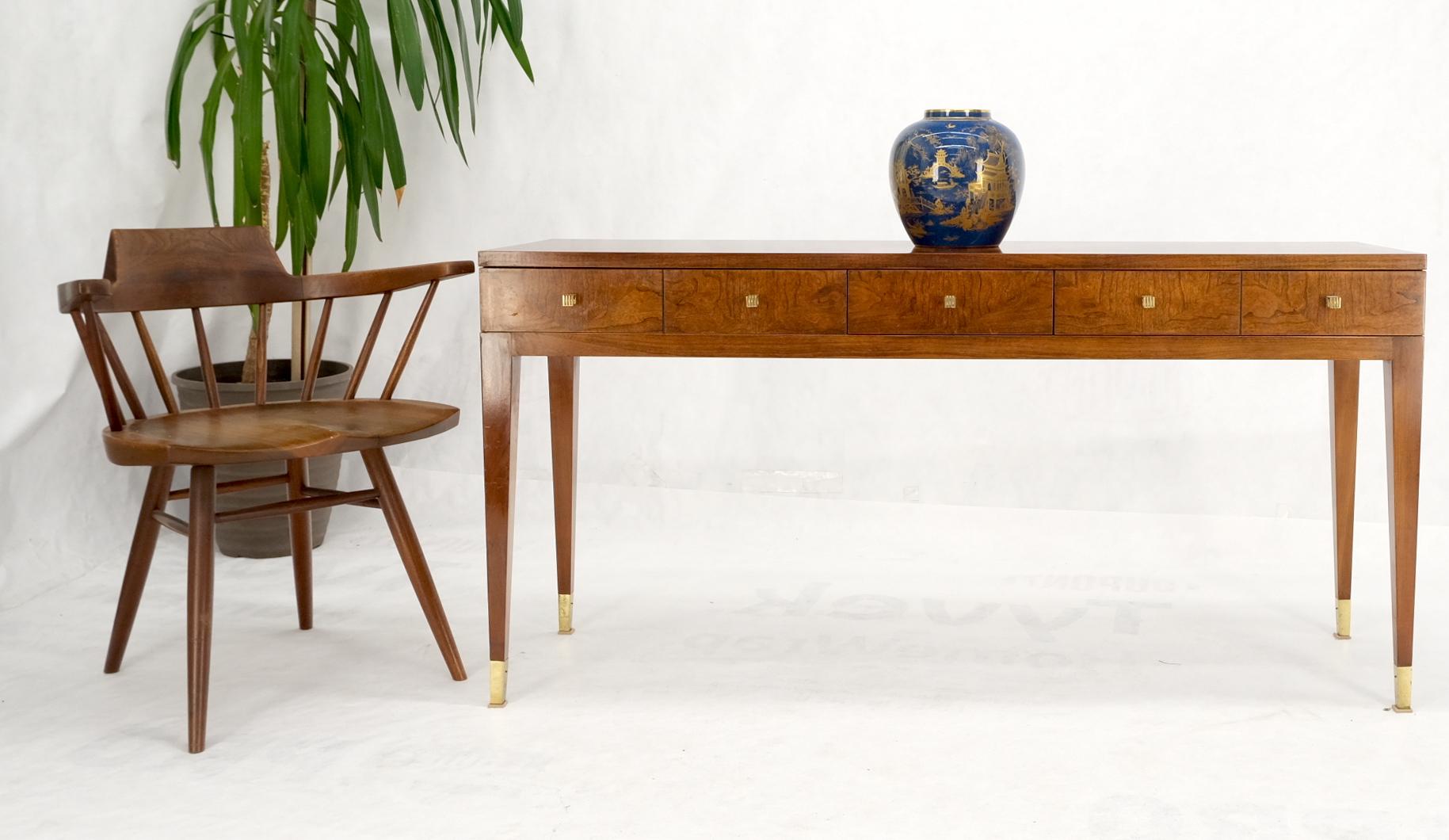 Henredon Low Profile Three Drawers Inlaid Top Tapered Legs  Console Table 1