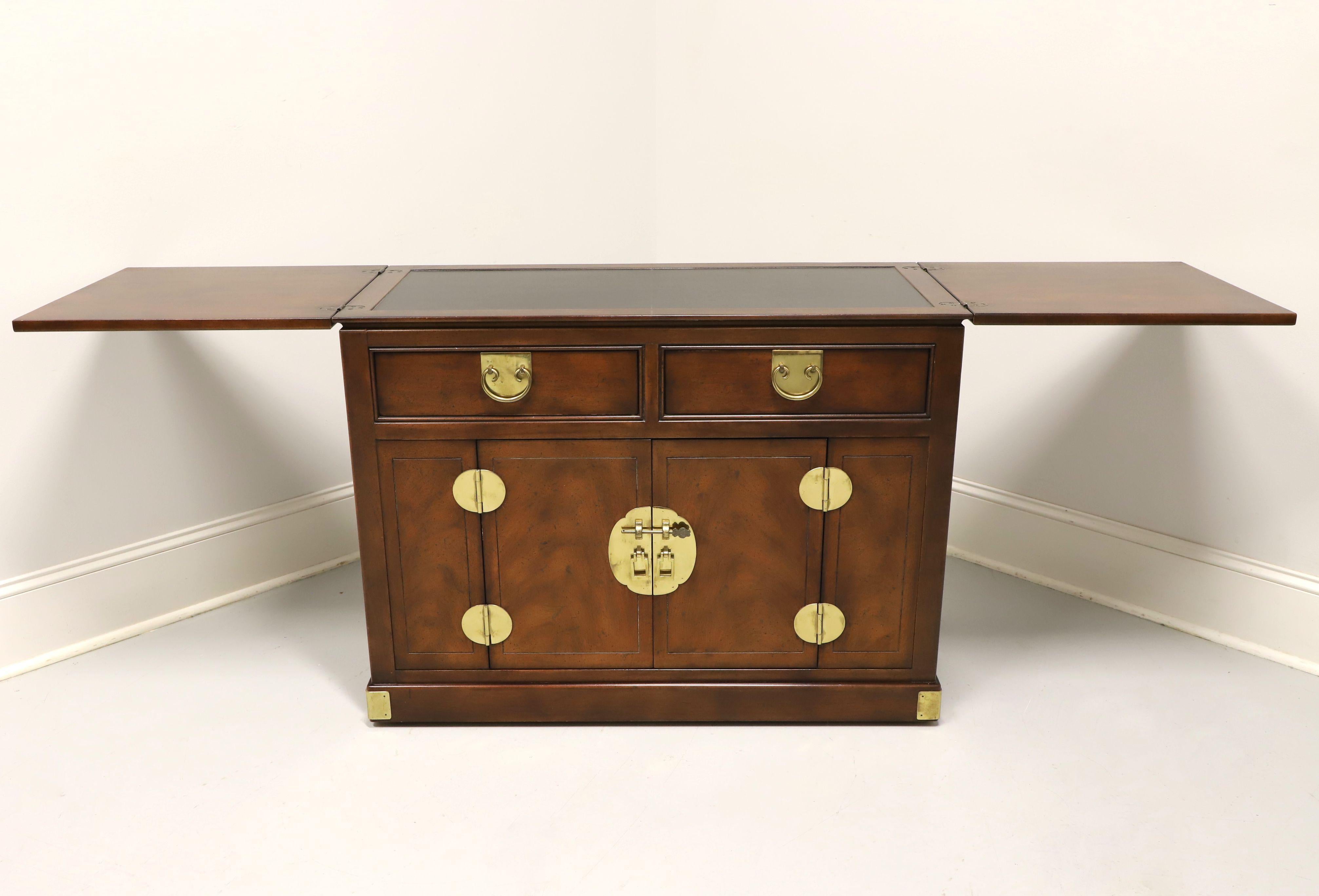 HENREDON Mahogany Asian Chinoiserie Style Flip Top Server In Good Condition In Charlotte, NC