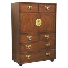 Retro HENREDON Mahogany Asian chinoiserie Style Gentleman's Chest