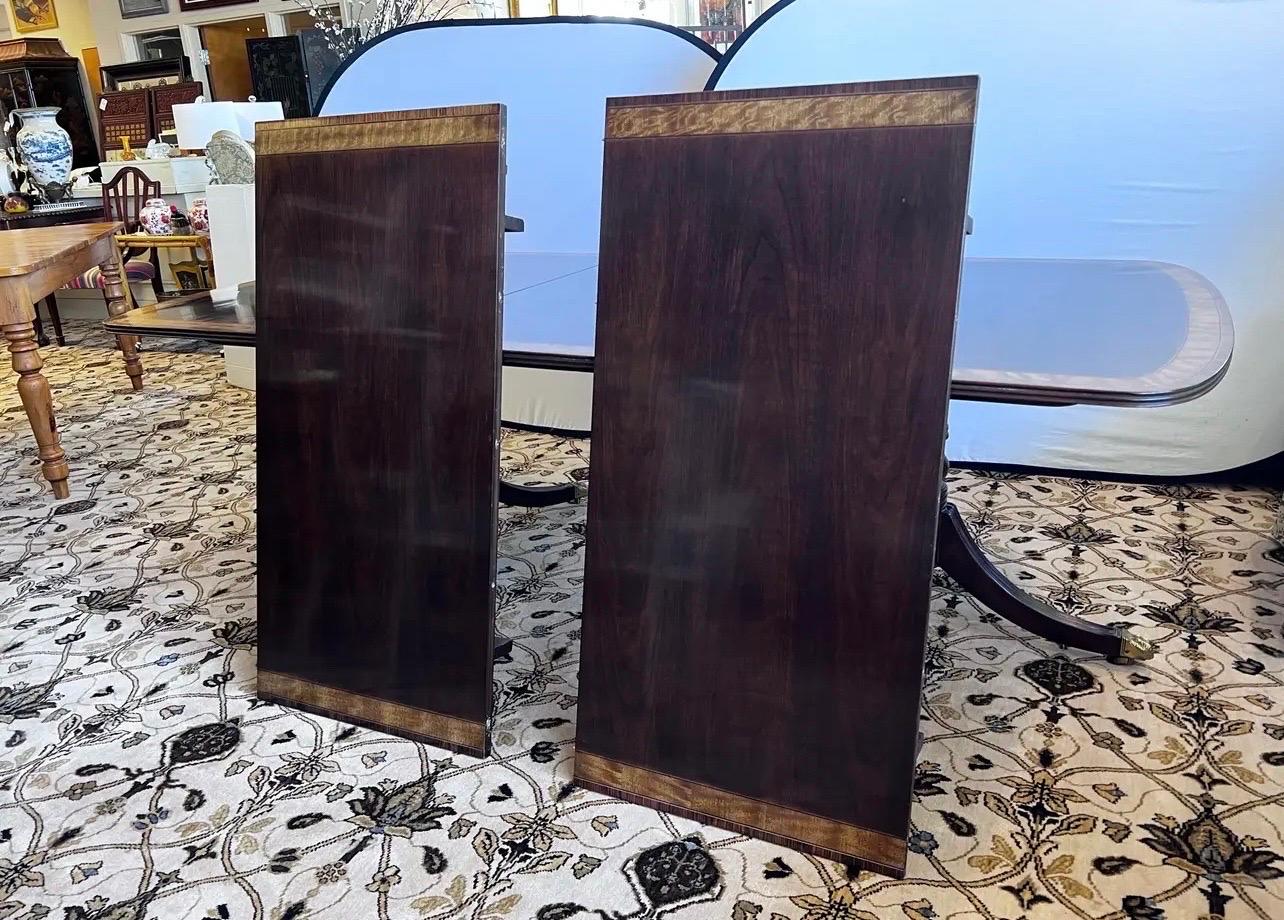 Henredon Mahogany Banded Inlay Double Pedestal Expandable Dining Room Table 2