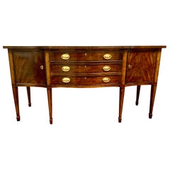 Retro Henredon Mahogany Inlaid Server Buffet Sideboard Credenza Cabinet