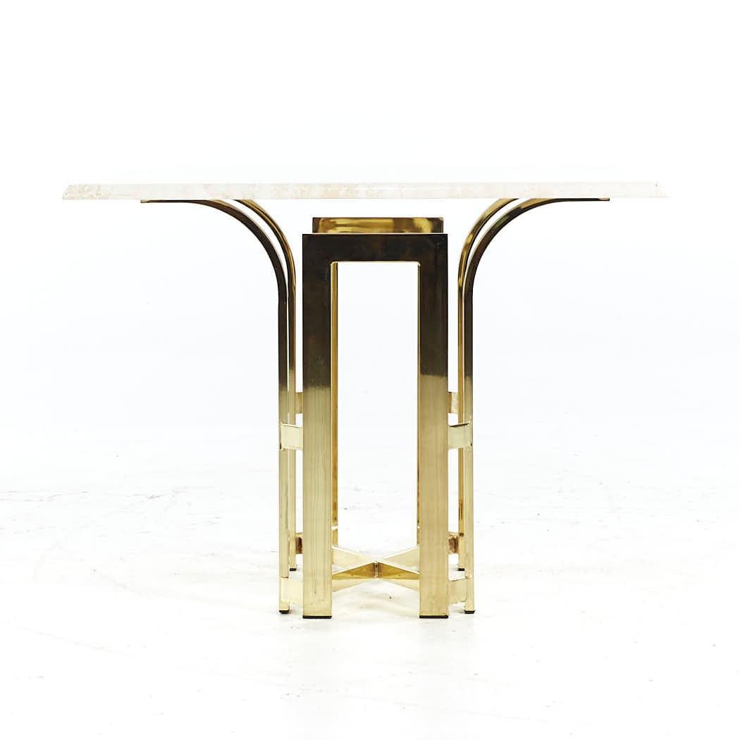 Henredon Mid Century Brass and Travertine Side Table

This side table measures: 30 wide x 30 deep x 23 inches high

All pieces of furniture can be had in what we call restored vintage condition. That means the piece is restored upon purchase so it’s