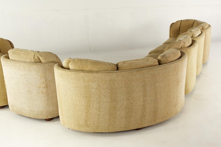 Henredon Mid Century Folio 500 7 Piece Modular Scallop Back Sectional