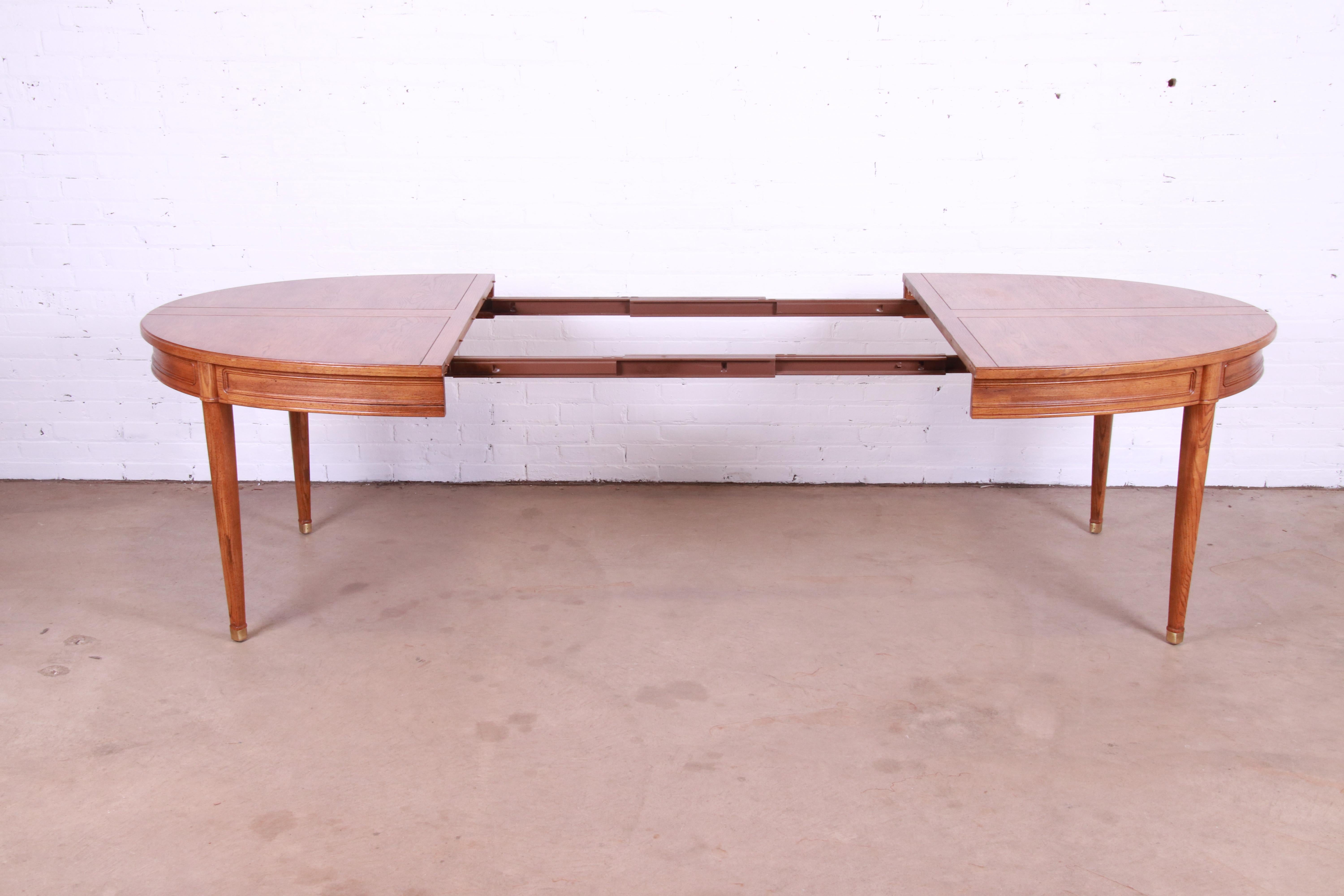 Henredon Mid-Century French Regency Oak Extension Dining Table 3