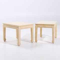 Henredon Mid Century Goatskin Side Tables - Pair