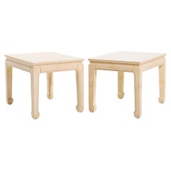 Henredon Mid Century Goatskin Side Tables - Pair