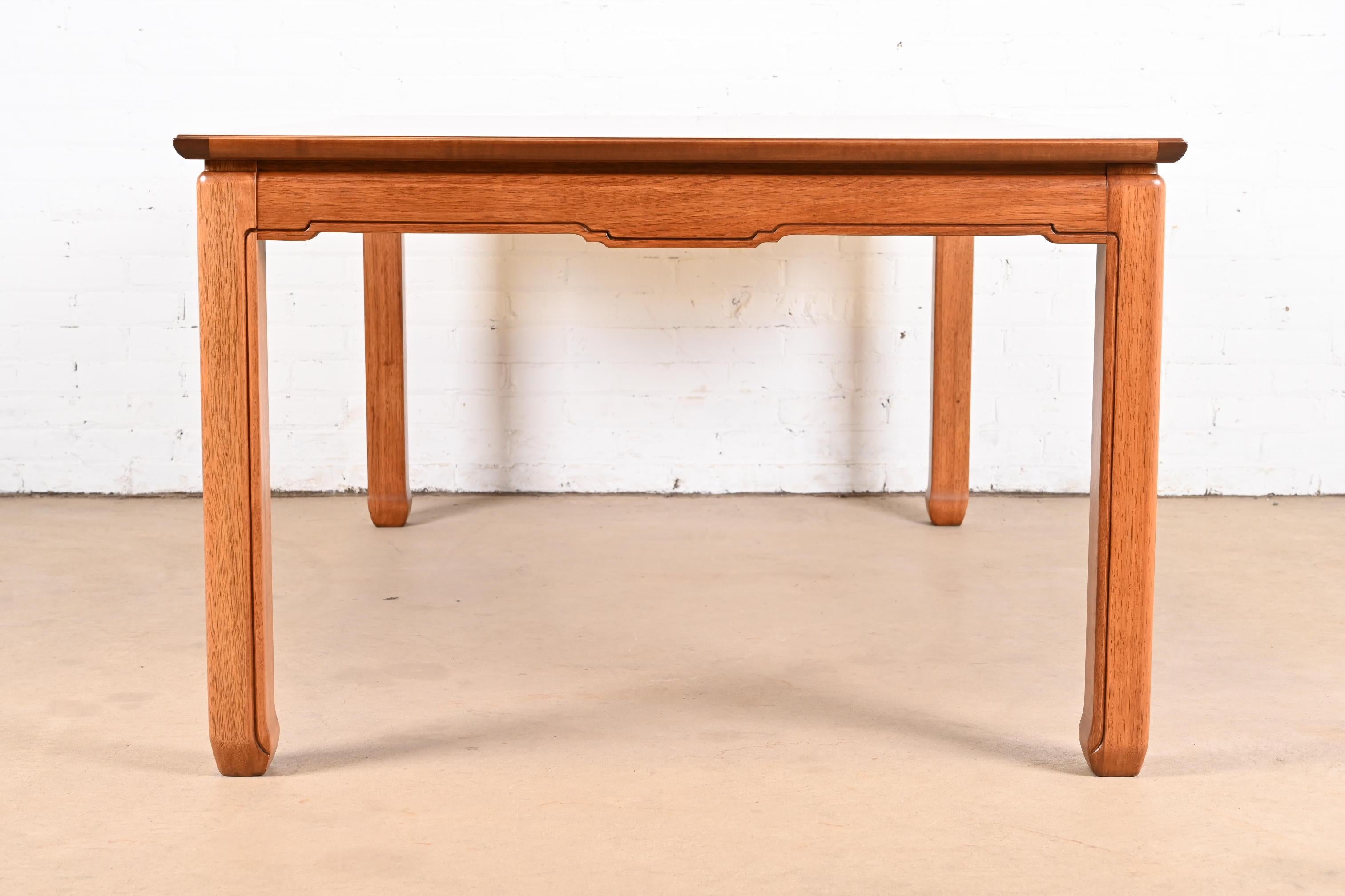 Henredon Mid-Century Hollywood Regency Burl Wood Extension Dining Table For Sale 6