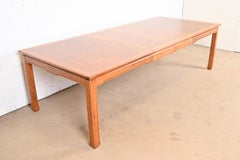 Henredon Mid-Century Hollywood Regency Burl Wood Extension Dining Table
