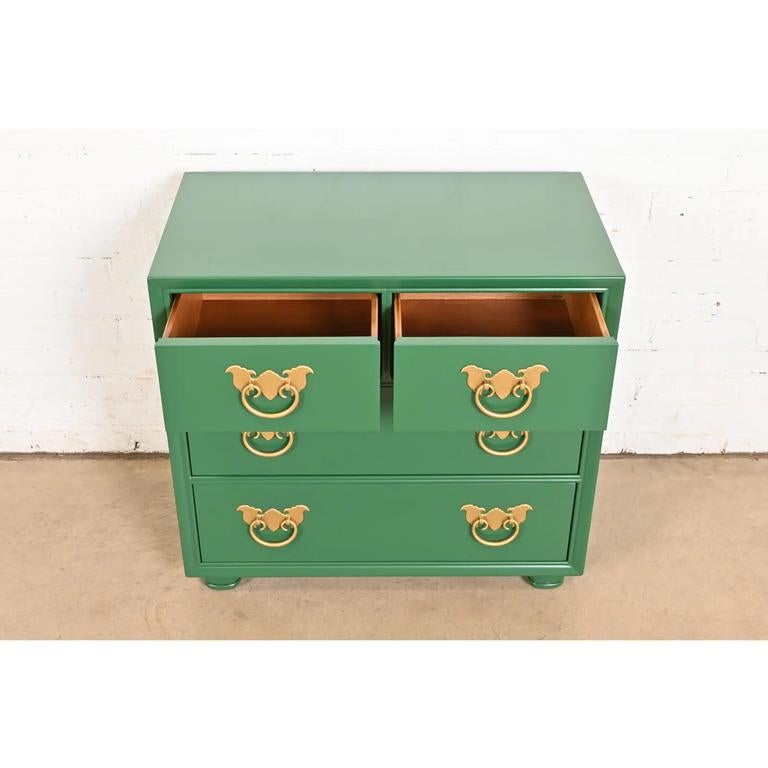 Henredon Mid-Century Hollywood Regency Chinoiserie Bedside Chest, Refinished For Sale 1