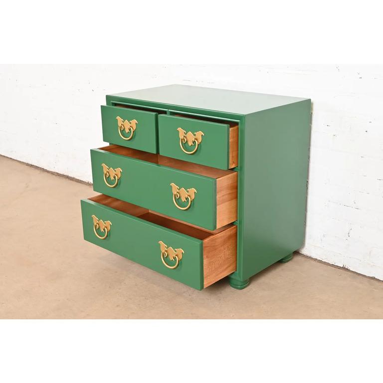 Henredon Mid-Century Hollywood Regency Chinoiserie Bedside Chest, Refinished For Sale 2