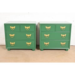 Henredon Mid-Century Hollywood Regency Chinoiserie Bedside Chests, Refinished