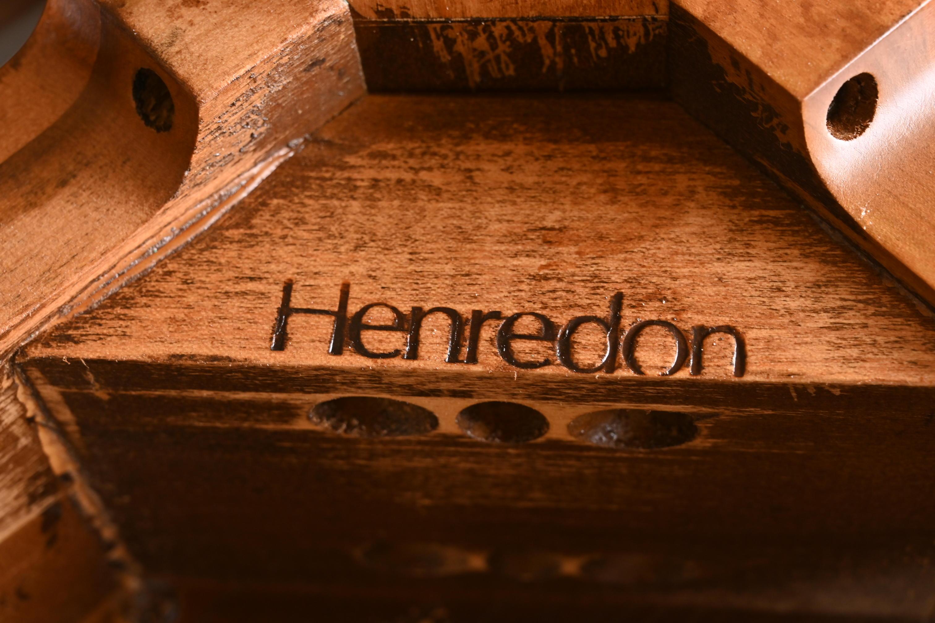 Henredon Mid-Century Hollywood Regency Mahogany and Burl Wood Dining Table For Sale 13