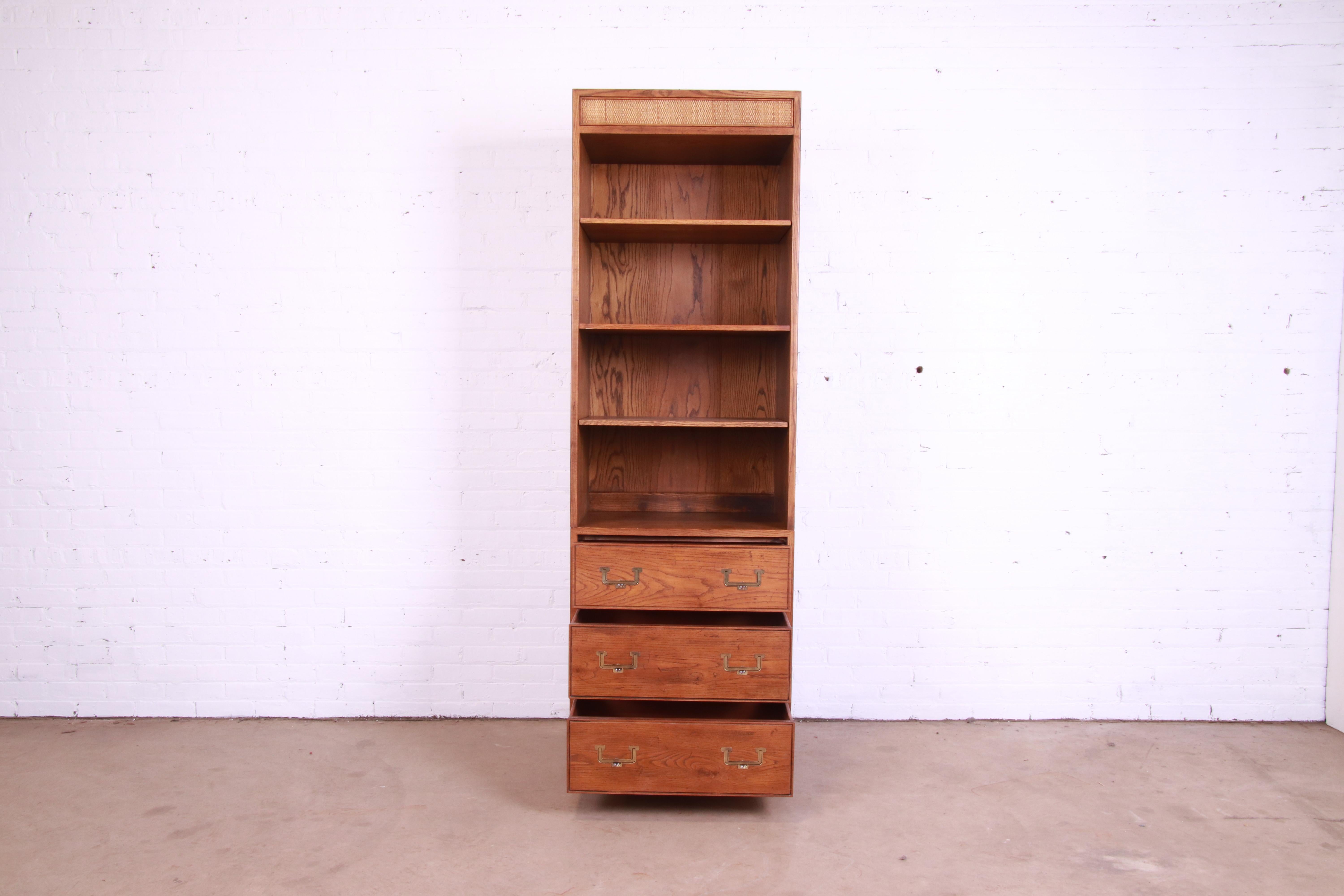 A gorgeous Mid-Century Modern Campaign bookcase on chest

By Henredon, 