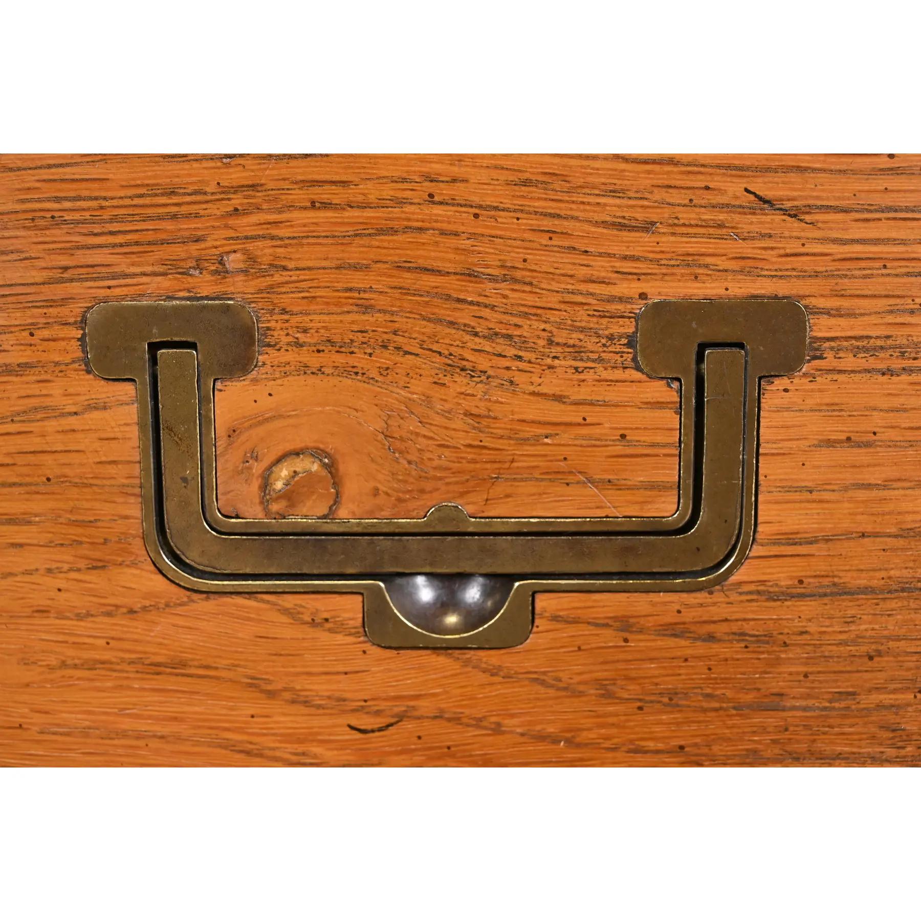Henredon Mid-Century Modern Campaign Oak Dresser, Circa 1970s 2