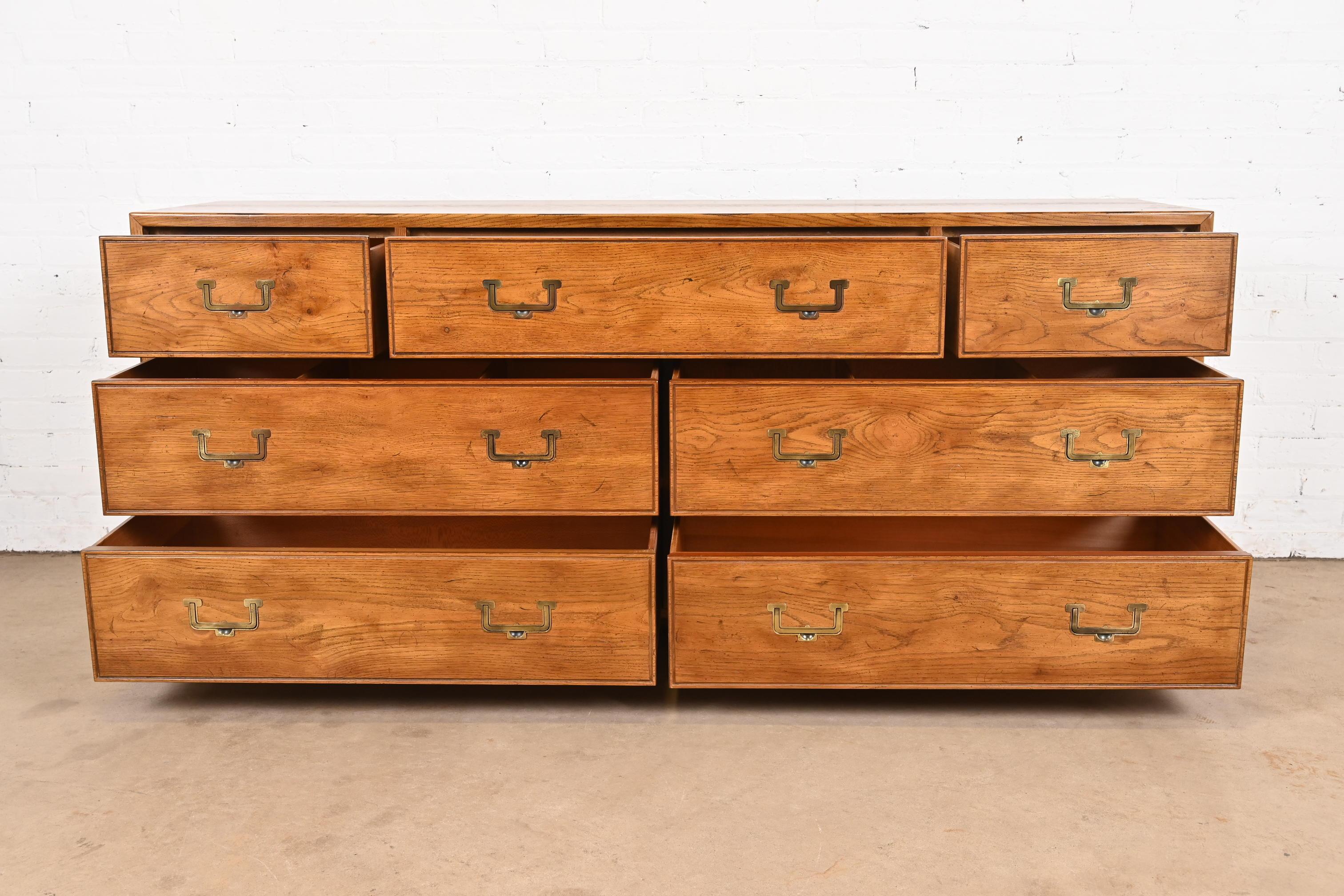Henredon Mid-Century Modern Campaign Oak Dresser, Circa 1970s 3