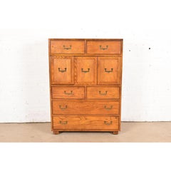 Henredon Mid-Century Modern Campaign Oak Gentleman's Chest, Circa 1970s