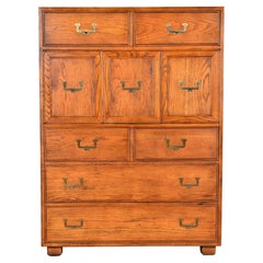 Cassapanca da gentiluomo in Oak Oak, circa anni '70, Henredon, metà del secolo scorso